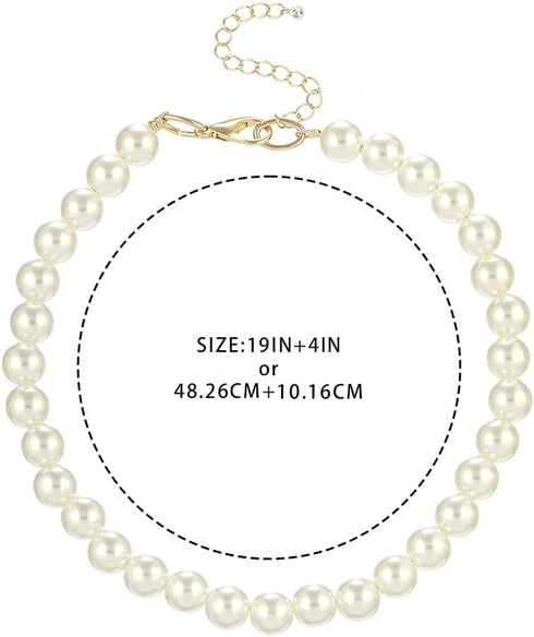 Madison Tyler Dog Pearl Necklace, Durable Cute Fashion Pet Collar for Dogs, Light Pearl Jewelry 19 inches
