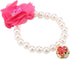 Pet Pearl Flower Necklace, Princess Collar Accessories for Puppy Decoration (Rose Red)