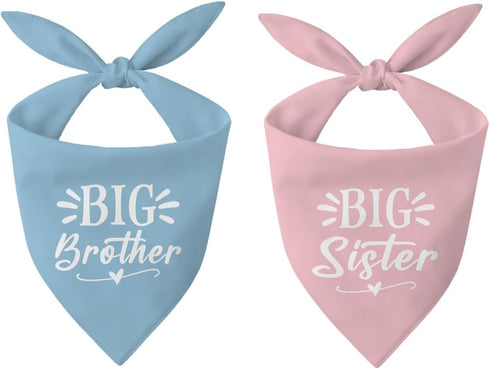 HPXKSHA Baby Announcement Dog Bandana 2 Pack, Big Sister and Big Brother Pet