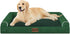 Large Orthopedic Dog Bed, Washable Bolster, XL Bed for Medium Large Dogs, Waterproof with Removable Cover, Emerald