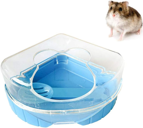 PINVNBY Hamster Bathroom Gerbil Plastic Sand Dry Bath Container, Small Animal Sauna Toilet with Scoop