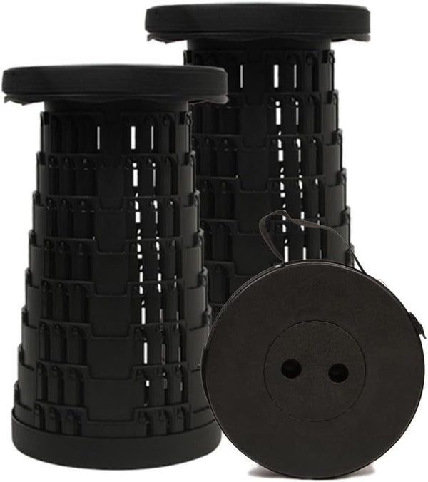 JAEMEYEM 2 PCS Upgraded Collapsible Stool Chair, Max 660lb Folding Stool, Lightweight, Sturdy,