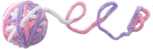 NexusPulse Interactive Cat Ball Toy with Yarn, 1.97 inch, Colorful Chewing Toy for