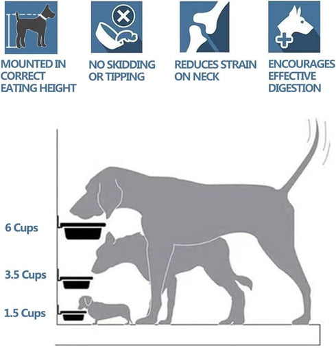 Elevated Dog Bowls: Wall Mounted Raised Food and Water Bowls for Small Dogs and Cats, Pet Comfort Feeding Bowls