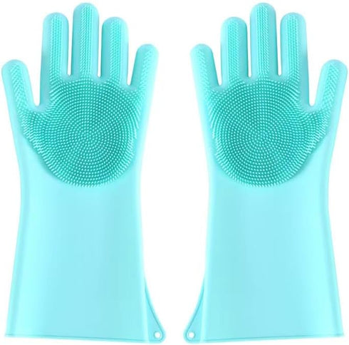 Pnzonge Multi-use Silicone Gloves for Dogs - Showers, Pet Hair Removal, Anti-Scratch Massage Products - Set of 2