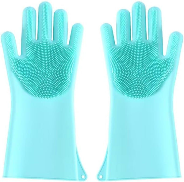 Pnzonge Multi-use Silicone Gloves for Dogs - Showers, Pet Hair Removal, Anti-Scratch Massage Products - Set of 2