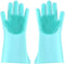 Pnzonge Multi-use Silicone Gloves for Dogs - Showers, Pet Hair Removal, Anti-Scratch Massage Products - Set of 2
