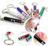 6PCS Cat Toy Mini Red Laser Pointer with Keychain - Interactive Training Tools White LED Torch Light
