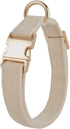 Soft Corduroy Dog Collar - High Grade Metal Buckle for Small Dogs (White, Small: 10-15")