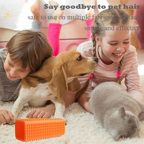 2 Pieces Pet Dog Cat Hair Remover, Block Roller Cleaner, Hollow Silicone Brush for Sofa, Car Interiors, Fabrics
