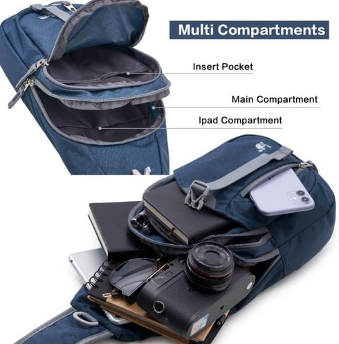 Kimlee Sling Bag Crossbody for Men & Women - Lightweight Travel Hiking Chest Daypack, Over Shoulder Backpack