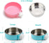 Love Dream Crate Dog Cat Bowls - Removable Stainless Steel Hanging Pet Cage Bowls, Food Water Feeder 2 Pack with Brush