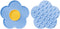 QWINEE Flower Shaped Lick Mat for Dogs Cats, Blue Slow Feeder Dog Cat Puppy Bowl, Fun Alternative for Eating