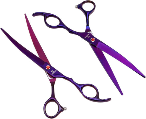 8.0 9CR set,Grooming in Titanium Professional dog grooming scissors Scissors for Dogs Cats,Pet nail clippers,Shears