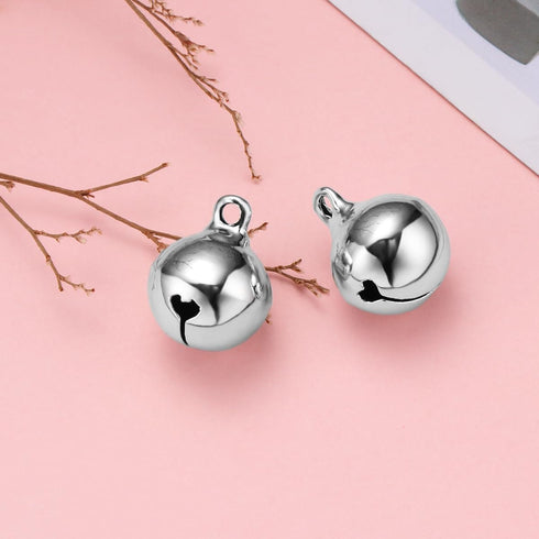 Dog Collar Bell: 6Pcs 16MM Metal Pet Collar Bells with Key Ring, Clear Sound, Silver