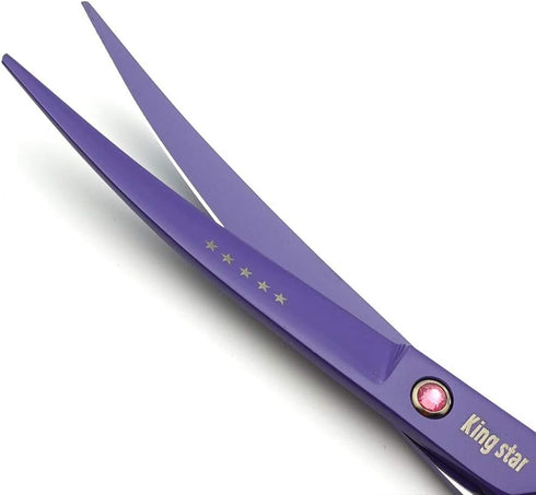 KINGSTAR 7.0in. Set,Straight Set Comb,case,A429 Matt Purple Professional Pet Grooming Scissors & Thinning & Curved