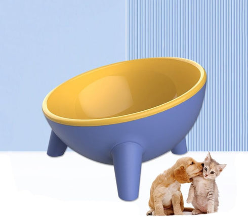 Tilted Cat Bowl 15° Slanted Non-Slip Raised Pet Food Bowl with Triangular Stand for Small Pets, 9.2 Ounces