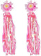 Sunflower Handlebar Streamers for Bikes and Scooters, Sparkle Pink Tassel Ribbons for Kids Bicycle Trike Grips