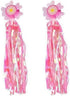 Sunflower Handlebar Streamers for Bikes and Scooters, Sparkle Pink Tassel Ribbons for Kids Bicycle Trike Grips