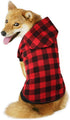 Plaid Dog Hoodie Sweatshirt for Medium Dogs, Cat Puppy Clothes Coat, Warm and Soft (M)