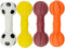 4Pcs Vinyl Barbell Dog Molar Chew Toy for Pet Dogs