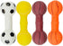4Pcs Vinyl Barbell Dog Molar Chew Toy for Pet Dogs