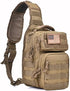 REEBOW GEAR Tactical Sling Bag Pack, Military Rover Shoulder Sling Backpack, Small Tan Everyday Carry Bag