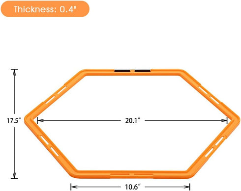 Hex Agility Rings Set of 6/12 - Speed & Agility Footwork Training Equipment for Home Gym, Kids and Adults (Orange)