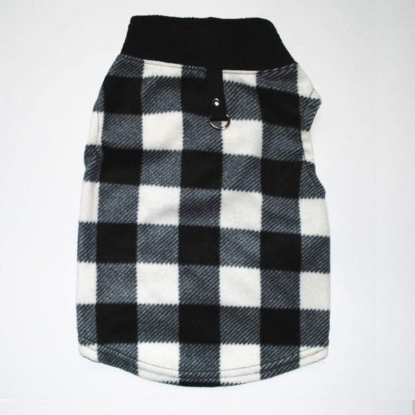 Dog Sweater, Soft Fleece Vest with Leash Ring Pullover Jacket for Small Dogs, Christmas (L, Black White)