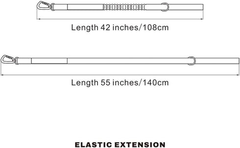 EXCELLENT ELITE SPANKER Tactical Military Dog Leash, Space Aluminum Hook Clips, Elastic Bungee Rope with 2 Handles