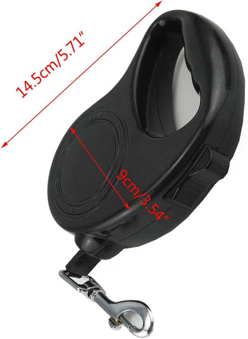 yueton 16 ft Retractable Leash for Pet Dog Cat Puppy, Traction Rope Walking Lead (Black)