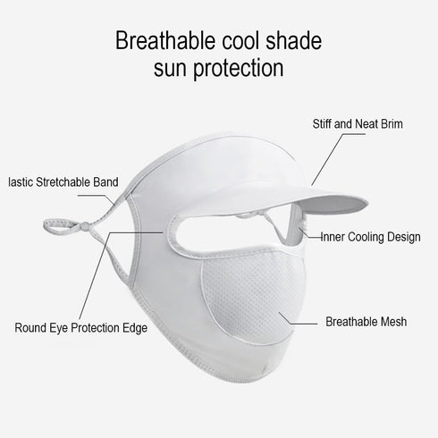 Full Face Cover Sunscreen Face Veil UV Protection Sun Shield Face Cover for Women Girls Summer Hat with Eye Shield