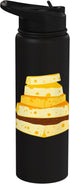 Nostalgic Cheese Lover Design Cheese Block Pyramid For Food Enthusiasts Stainless Steel Insulated Water Bottle
