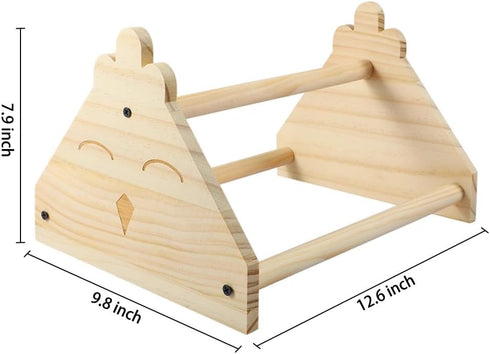 Kalekey 13" Chicken Perch for Coop - Natural Pine Wood Chicken Roosting Perch with Decorative Design, Baby Chick Toys
