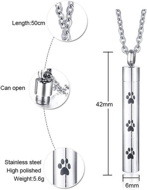 Jude Jewelers Stainless Steel Pet Dog Puppy Memorial Cremation Ash Urn Pendant Necklace