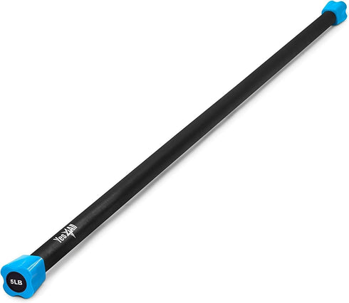 Yes4All Total Body Workout Weighted Bar, Resistance Band Bar for Yoga & Strength Training