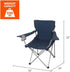 Generic 250LBS, Quad Folding Camp Chair with Cup Holder, Dark Blue, Heavy-Duty Steel Frame, Supports Portable Compact