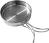 pistro Set 2 Backpacking Camping Pots and Pans Person, Stainless Steel Cookware with Foldable Handle, Portable Pot