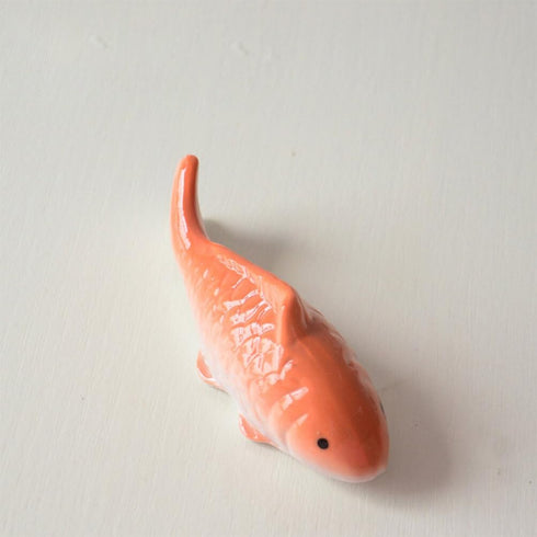 Toddmomy 2pcs Ceramic Floating Fish, Aquarium Goldfish Koi Fish Figurines for Fairy Garden, Pond, Underwater Decor