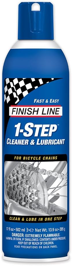 1-Step 17 oz Finish Line Bike Chain Cleaner and Lubricant Cleans, Lubricates & Protects in One Application, Helps