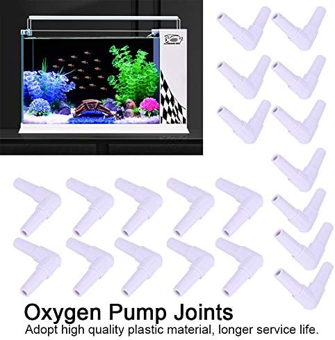 TOPINCN 20pcs L Shaped Aquarium Hose Connector, Air Hose Adapter, Volume Control Valve