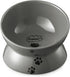 Y YHY Raised Cat Food Bowl, Ceramic Elevated Dish with Title Angle to Protect Cat's Spine, Anti Vomiting, Grey