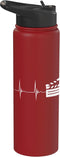 Film Director Filmmaking Videographer Producer Filmmaker Film Producer Clapboard Heartbeat EKG Pulse Stainless Steel Insulated Water Bottle