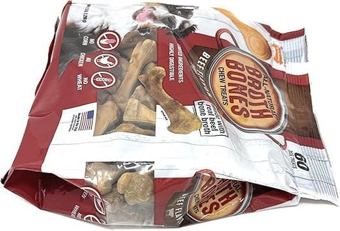 Generic 60 Wt.2.6lbs.(1200g) All-Natural Beef Broth Bones Dog Chew Treats. CT, Net -Limited Ingredients Highly