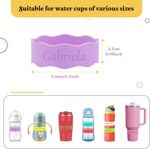 WALLFID (1 Personalized Baby Bottle Name Labels,Custom Silicone Baby Bottle Labels,Reusable Daycare Identification