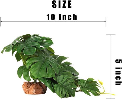 WOLEDOE Reptile Plants for Terrarium, Ball Python Tank Decor Accessories fit Bearded Dragon Crested Leopard Gecko