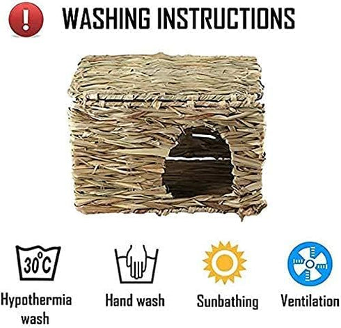 MODEMODE Chinchilla Natural Seagrass Mat Bed Hideaway Toy, Hand Woven for Rabbit Guinea Pig Ferret