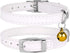 CollarDirect Leather Cat Collar, Safety Collar with Elastic Strap, Kitten Collar with Bell, 8-11 Inch, White