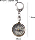 SelHeng 2Pcs Gold Vintage Zinc Alloy Metal Compass with Chain, Key Ring Camping Compass Keychain Navigation Tools Key