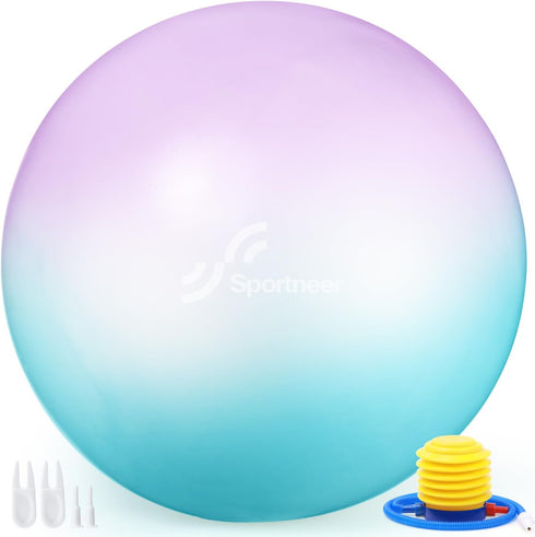 Sportneer Extra Thick Exercise Ball, 25.6'' Yoga Ball with Quick Pump, Anti-Burst Fitness Ball Chair